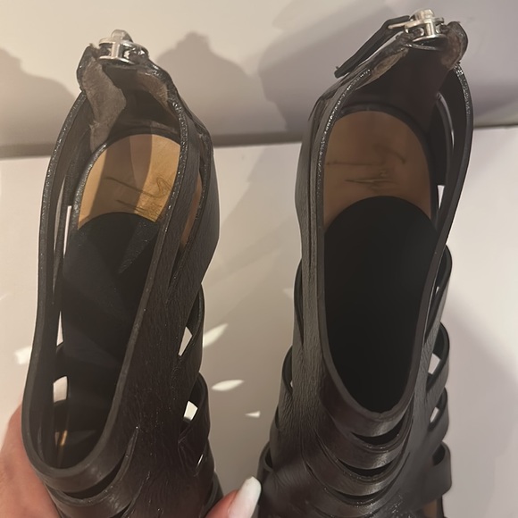 Giuseppe Zanotti dark brown leather cage booties Sz 38 - Picture 3 of 8